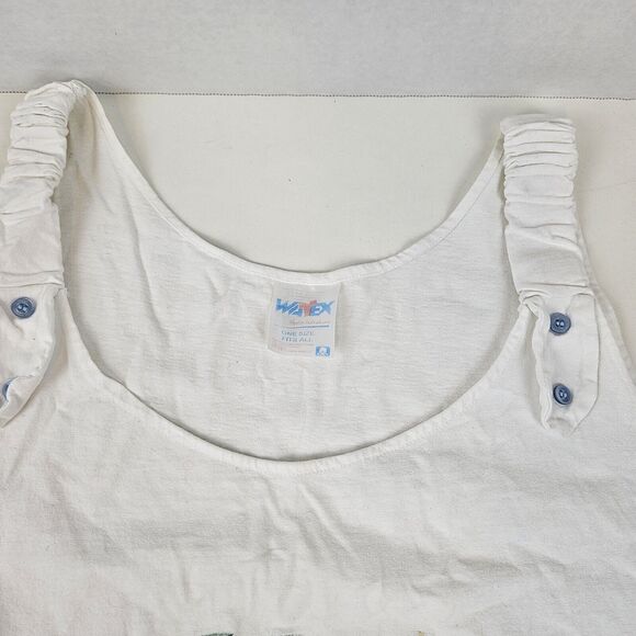 Vtg Cancun Mexico Shirt Tank Top Womens White Beach Palm Tree Swimsuit Cover Up - Picture 3 of 11